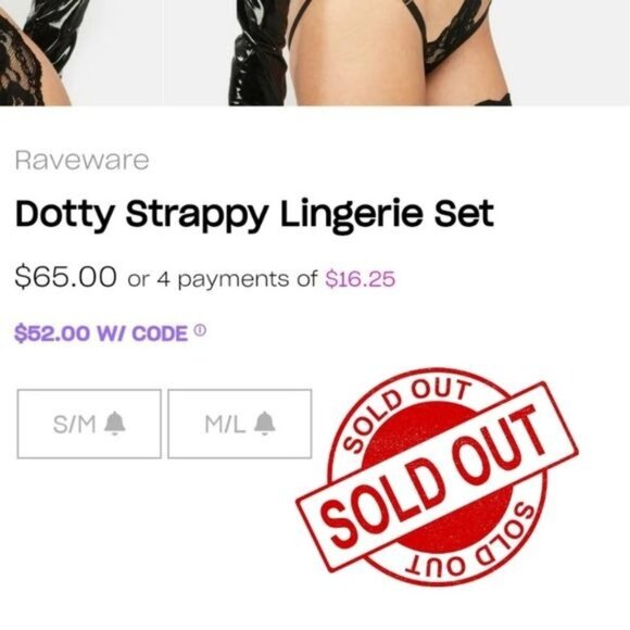 Raveware Dotty Lingerie Set | Retro Lace + Strappy Cutouts | S/M | NWT - Picture 6 of 6